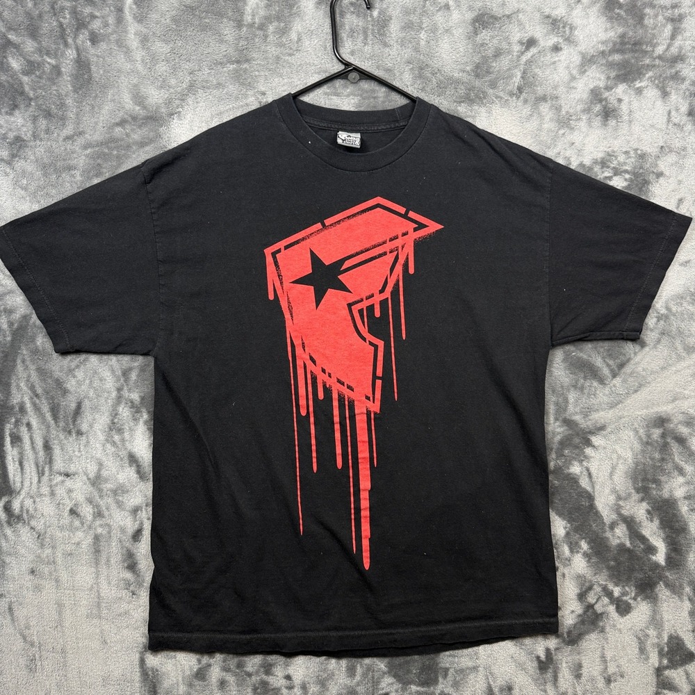 Famous Stars and Straps T-Shirt Mens XL Black Excellent Dripping Logo Streetwear